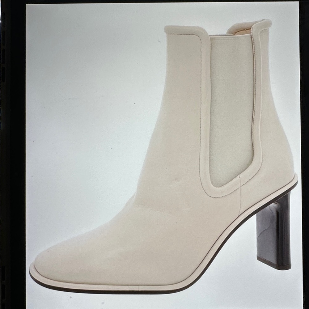 New $298 Coach Geneva Ivory Stylish Stretch Ankle Boots sz 10